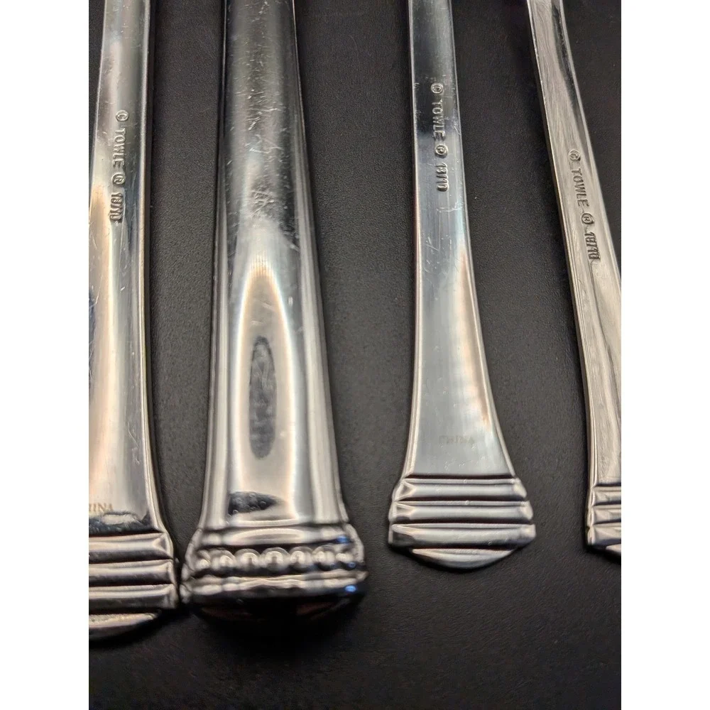 Towle Classique Bead 18/10 Stainless Steel 5 Piece Flatware Place Setting